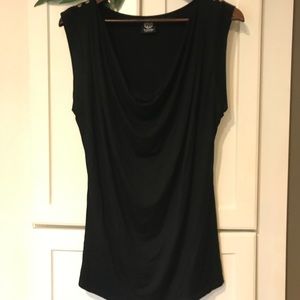 Bobeau Black Sleeveless Cowl Neck Top EUC